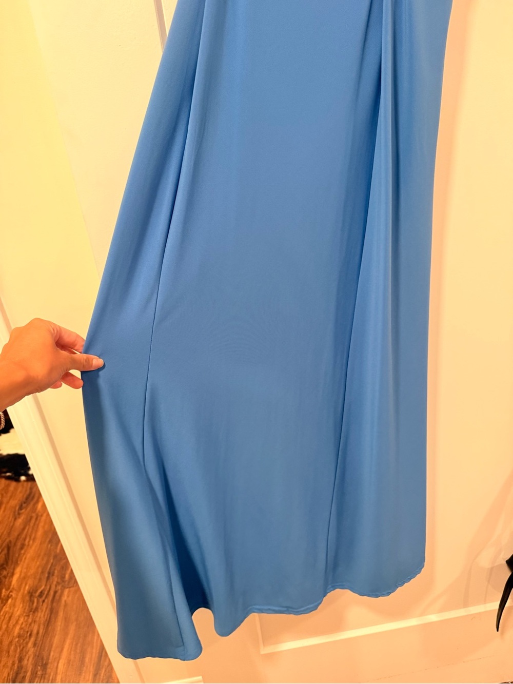 Zara Strapless Sky Blue Cutout Maxi Dress - Picture 9 of 9